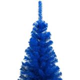 vidaXL Kunstkerstboom met verlichting en kerstballen 150 cm PVC blauw