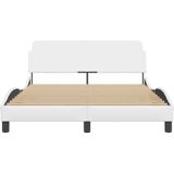 vidaXL Bedframe met hoofdeind kunstleer zwart 140x190 cm