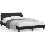 vidaXL Bedframe met hoofdeind kunstleer zwart 140x190 cm