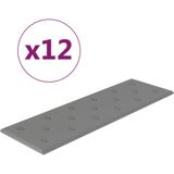 vidaXL Wandpanelen 12 st 3,24 m² 90x30 cm kunstleer grijs