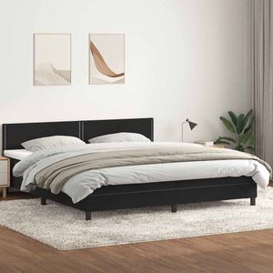 vidaXL Boxspring met matras fluweel zwart 200x210 cm