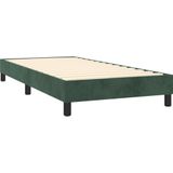 vidaXL Boxspring met matras fluweel donkergroen 90x190 cm