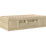 vidaXL Slaapbank met lades 75x190 cm bewerkt hout sonoma eikenkleurig