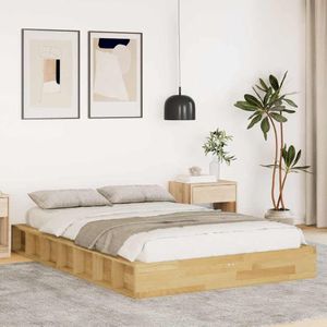 vidaXL Bedframe zonder matras 120x190 cm massief hout eiken