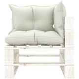 vidaXL 6-delige Loungeset met beige kussens pallet hout