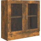 vidaXL-Vitrinekast-82,5x30,5x80-cm-bewerkt-hout-gerookt-eikenkleurig