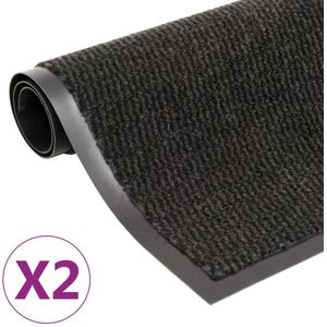 vidaXL-Droogloopmatten-2-st-rechthoekig-getuft-120x180-cm-zwart