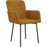 VidaXL Eetkamerstoelen 2 st. Fluweel Bruin