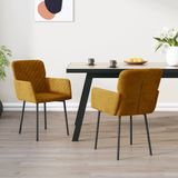 VidaXL Eetkamerstoelen 2 st. Fluweel Bruin