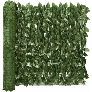 vidaXL Balkonscherm met donkergroene bladeren 300x75 cm