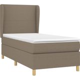 vidaXL Boxspring met matras stof taupe 80x200 cm