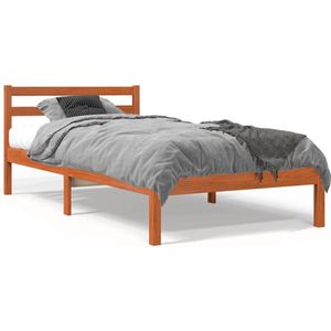 vidaXL Bedframe massief grenenhout wasbruin 75x190 cm