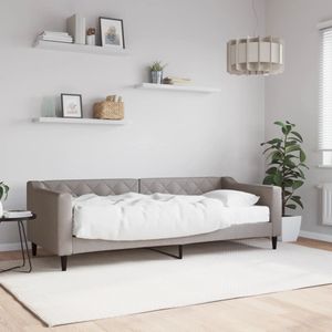 vidaXL Slaapbank met matras 80x200 cm stof taupe