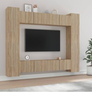 VidaXL 8-delige TV-meubelset Bewerkt Hout Sonoma Eikenkleurig