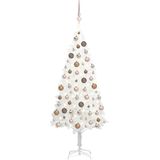 vidaXL Kunstkerstboom met verlichting en kerstballen 150 cm PVC wit