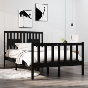 VidaXL-Bedframe-massief-hout-zwart-120x190-cm-Small-Double