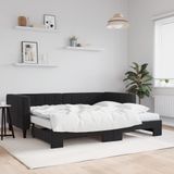 vidaXL-Slaapbank-onderschuifbed-en-matrassen-90x200-cm-fluweel-zwart