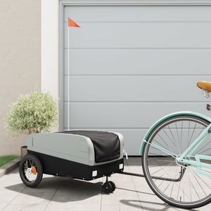 vidaXL Fietstrailer 30 kg ijzer zwart en grijs