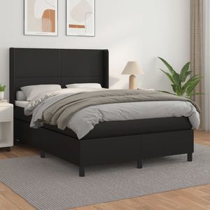 vidaXL-Boxspring-met-matras-kunstleer-zwart-140x190-cm