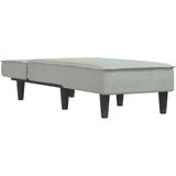 VidaXL Chaise Longue Fluweel Lichtgrijs