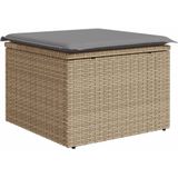 vidaXL 5-delige Loungeset met kussens poly rattan gemengd beige