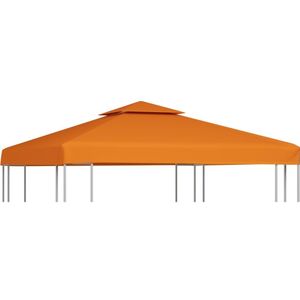 <p>Geniet van je buitenruimte zonder te verbranden in de zon! Dit vervangende tentdoek voor je prieel geeft je nieuwe mogelijkheden voor ontspanning en verfrissing.</p>
<p>Dit mooie dak heeft een PVC-coating voor bescherming tegen zon, regen en ander slecht weer.</p>
<p>Iedere hoes heeft 8 dichtingsringen die ook fungeren als afvoer in het geval van hevige regen.</p>
<p>Aangezien de ringen aan de zijkanten van de hoes zitten wordt de waterdichtheid niet beïnvloedt als je onder het doek zit.</p>
<p>De stof weegt 310 g/m² en heeft versterkte hoeken voor verbeterde duurzaamheid.</p>
<p>Deze perfecte overkapping kan het hele jaar, in door alle weersomstandigheden, gebruikt worden zodat jij en je familie en vrienden altijd een plek hebben om te zitten.</p>
<p>Opmerking: dit is alleen het luifeldoek.</p>
<p>Het prieelframe wordt niet meegeleverd.</p>
<p>Dit is een hoogwaardig vervangingsdoek voor mensen die al een frame hebben.</p>
<ul>
  <li>Kleur: oranje</li>
  <li>Afmeting: 3 x 3 m (L x B)</li>
  <li>Afmetingen bovenste laag: 82 x 82 cm (L x B)</li>
  <li>Stofgewicht: 310 g/m²</li>
  <li>Waterbestendig met PVC-coating</li>
  <li>Geschikt voor de meeste 2-laags priëlen van dezelfde maat</li>
  <li>Levering bevat: 1 x vervangend doek</li>
  <li>Materiaal: Polyester: 100%</li>
</ul>