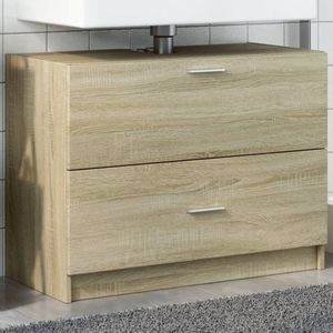 vidaXL - Wastafelkastx37x59 - cm - bewerkt - hout - sonoma - eikenkleurig
