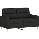 vidaXL 2-delige loungeset met kussens stof zwart