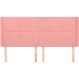 vidaXL Hoofdbord met randen 163x16x118/128 cm fluweel roze