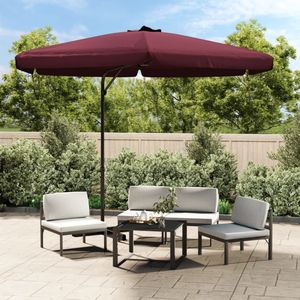 vidaXL Parasol met stalen paal 300 cm bordeauxrood