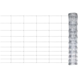 vidaXL Hek 50x1 m gegalvaniseerd staal zilverkleurig