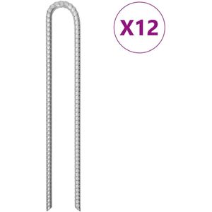 vidaXL - Tentharingen - 12 - st - U-vormig - Ø12 - mm - 41,5 - cm - gegalvaniseerd - staal
