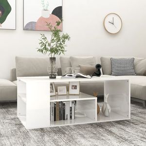 vidaXL Salontafel 100x50x40 cm bewerkt hout hoogglans wit