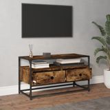 VidaXL Tv-meubel 80x35x45 cm - Bewerkt Hout - Gerookt Eikenkleurig