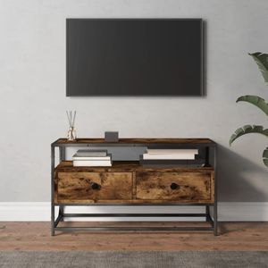 VidaXL Tv-meubel 80x35x45 cm - Bewerkt Hout - Gerookt Eikenkleurig