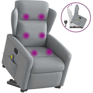 vidaXL - Sta-op-massagestoel - Lichtgrijs - Verstelbaar Stof