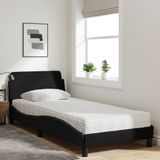 vidaXL Bed met matras stof zwart 90x200 cm