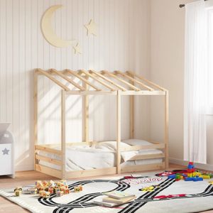 vidaXL Kinderbed met bedhuis 80x160 cm massief grenenhout