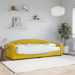 vidaXL Slaapbank met matras 80x200 cm fluweel geel