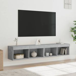 vidaXL Tv-meubels met LED-verlichting 2 st 80x30x30 cm betongrijs