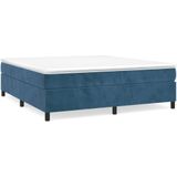 VidaXL Boxspringframe Fluweel Donkerblauw 200x200 cm