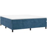 VidaXL Boxspringframe Fluweel Donkerblauw 200x200 cm