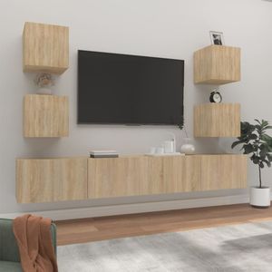 VidaXL 6-delige TV-meubelset Bewerkt Hout Sonoma Eikenkleurig