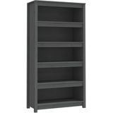 vidaXL Boekenkast 80x35x154 cm massief grenenhout grijs