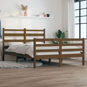 vidaXL-Bedframe-massief-grenenhout-honingbruin-160x200-cm