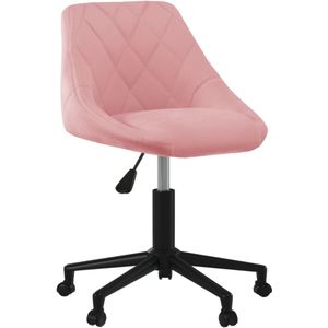 vidaXL Eetkamerstoel draaibaar fluweel roze