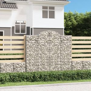 vidaXL Schanskorven 2 st gewelfd 200x50x180/200 cm ijzer