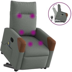 vidaXL Sta-op-massagestoel verstelbaar stof donkergrijs