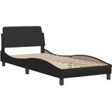 vidaXL Bed met matras kunstleer zwart 90x200 cm