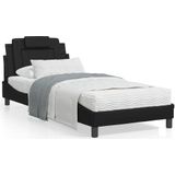 vidaXL Bed met matras kunstleer zwart 90x200 cm